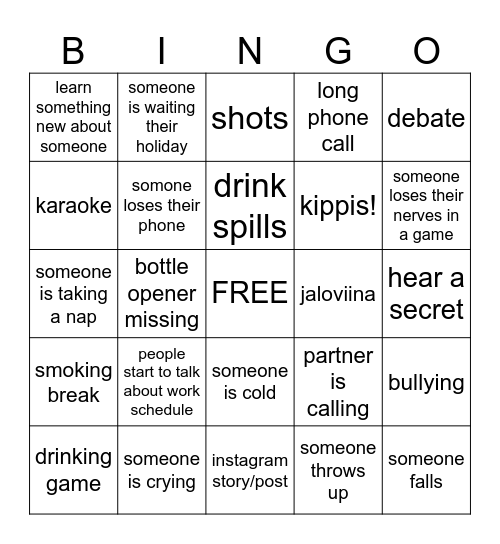 VIRKKARIT Bingo Card