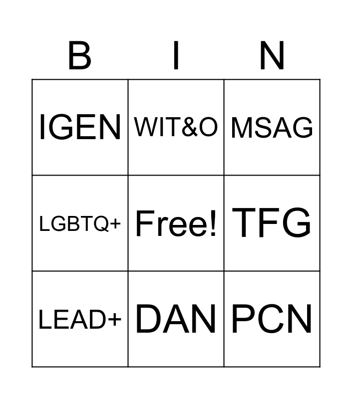 Lets Play Bingo ! Bingo Card