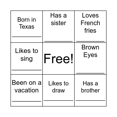 Bingo with Friends! Bingo Card