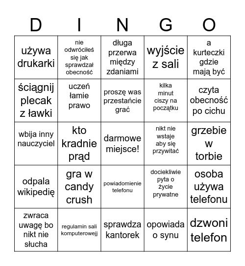 double Bingo Card