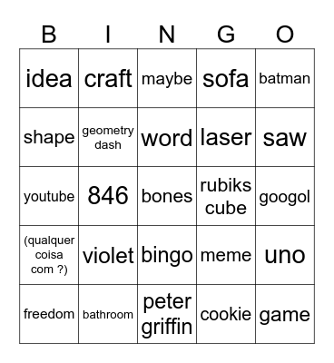 infinitecraft bingo Card