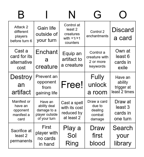 Spoopy Bingo Card