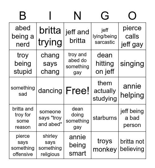 community Bingo Card