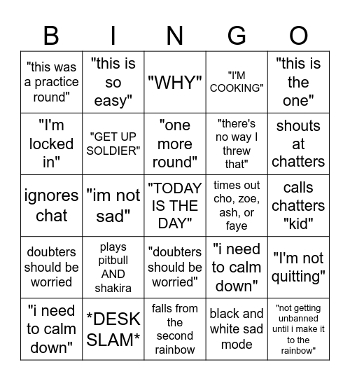 TODAY IS THE DAY (not really) Bingo Card