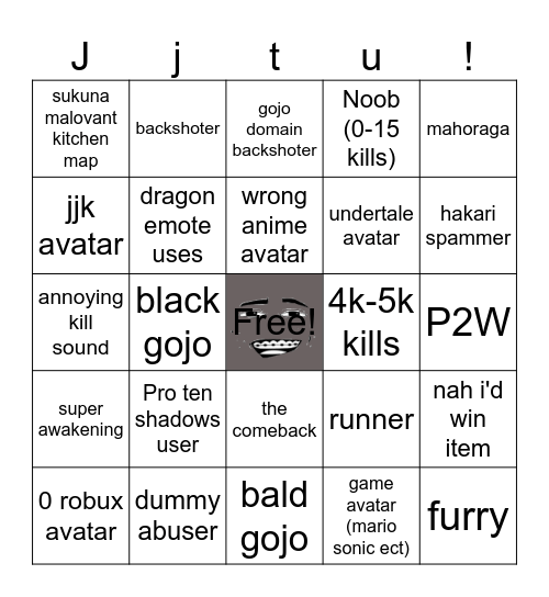 JJS bingo Card