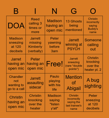 TEAM AWESOME BINGO Card