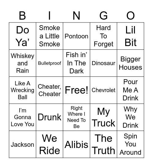 ####-COUNTRY-#### Bingo Card