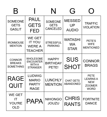 RV BINGO 2024 DAY 3 Bingo Card