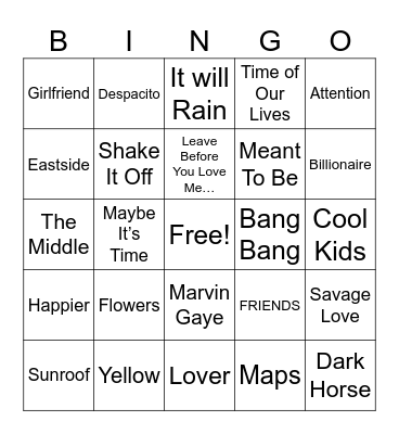 •••••EXTRA••••• Bingo Card