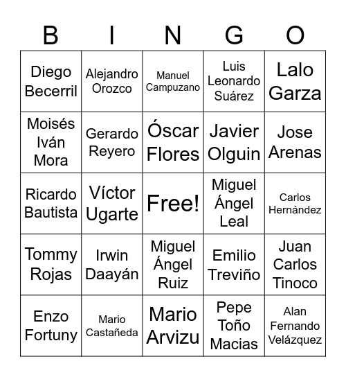 Hombres Explotados Bingo Card