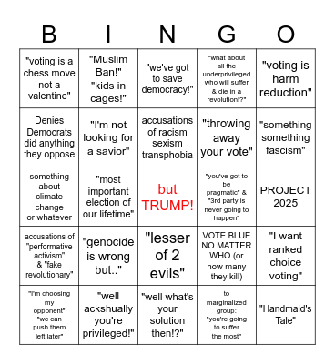 BLUE MAGA LIBERAL Bingo Card