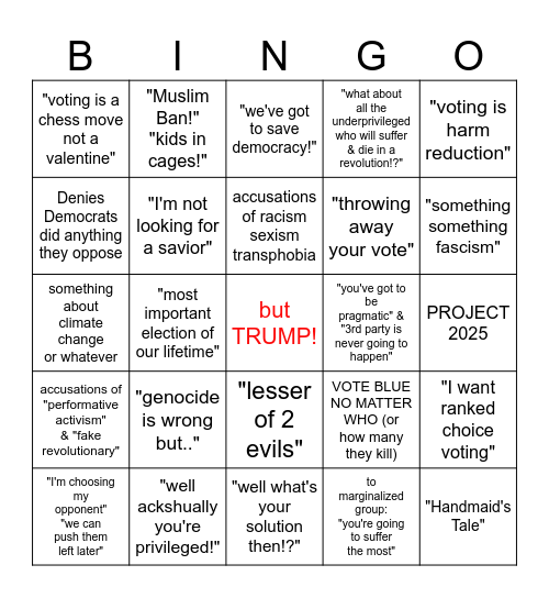 BLUE MAGA LIBERAL Bingo Card