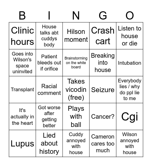 House Bingo Card