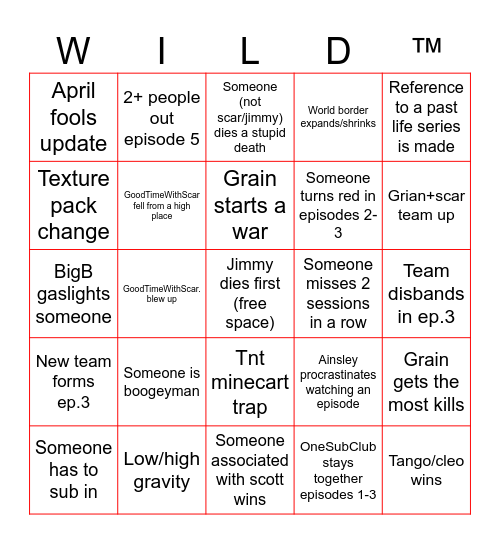 Wild Life Bingo™ Bingo Card