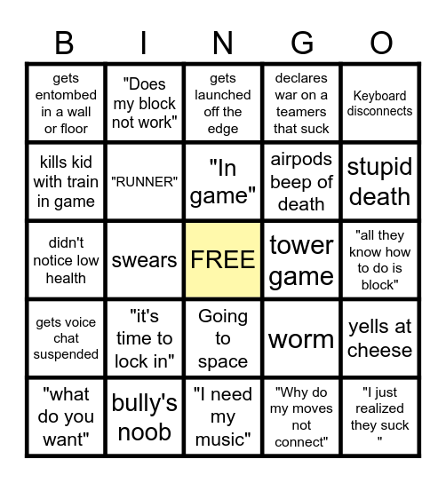 yota Bingo Card