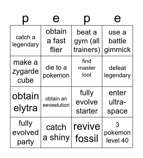 picklemon Bingo Card