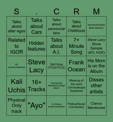 CHROMAKOPIA 10/20/2024 Bingo Card