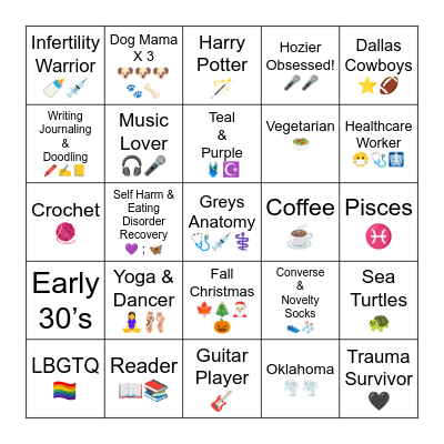 Get to know a future Penpal, Lin Sloan Bingo Card