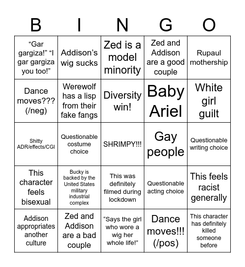 Z-O-M-B-I-E-S Bingo Card