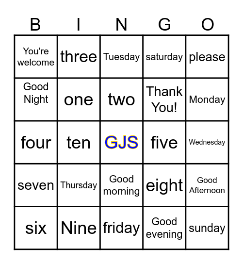 Bingo Time!! Bingo Card