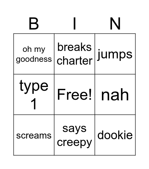 caseoh horror Bingo Card