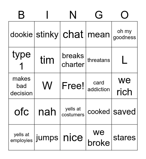 caseoh tcg Bingo Card