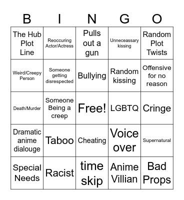 Tomorrow Bingo Card