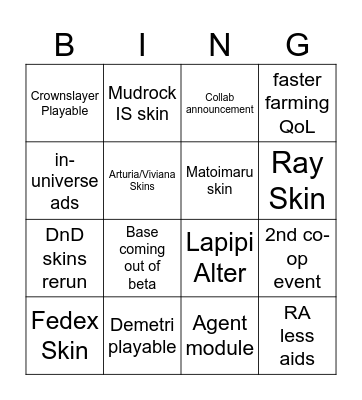 5.5 Anni Bingo Card