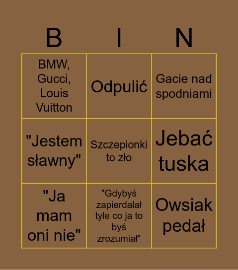 Rozi Bingo Card