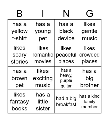 Find someone who... Bingo Card