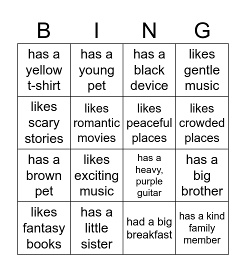 Find someone who... Bingo Card