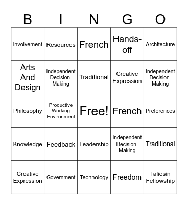 Let's Play Bingo! Bingo Card