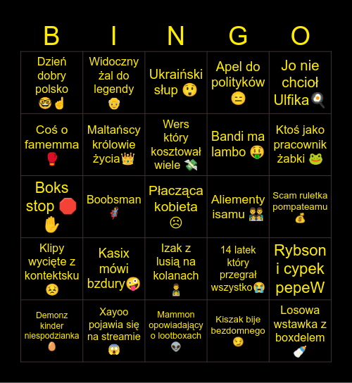 Film Kołnopa Bingo Card