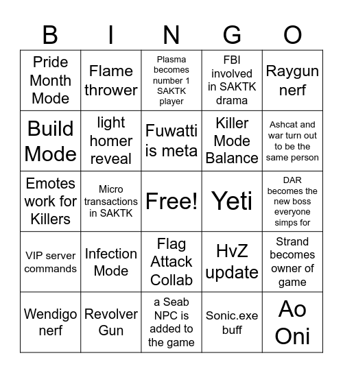 2024 SAKTK bingo Card