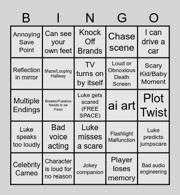 A QUIET PLACE BINGO Card