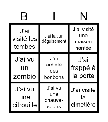 Halloween Bingo Card