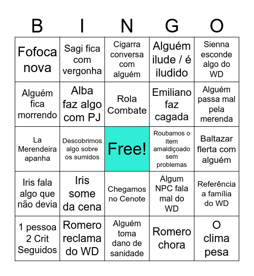 Projeção ep 6 Bingo Card