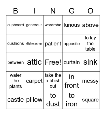 Where do I live? Bingo Card
