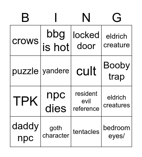 zap campaning bingo Card