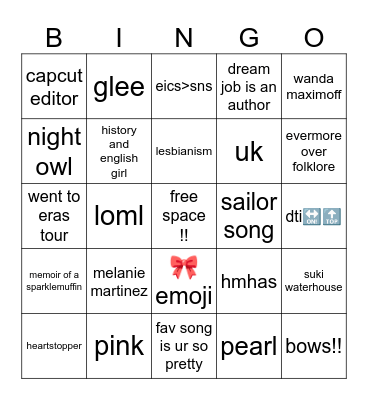 eva’s bingo Card