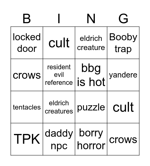 zap campaning bingo Card