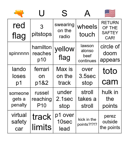 COTA Bingo Card