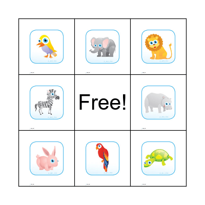 animals Bingo Card