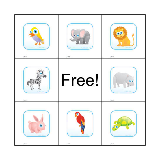 animals Bingo Card