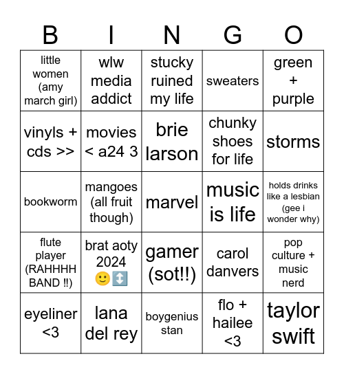 nat ⛈️ Bingo Card