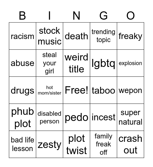 Tomorows teachings bingo Card