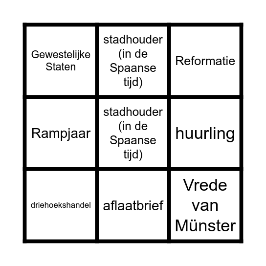 H1 en H2 Bingo Card