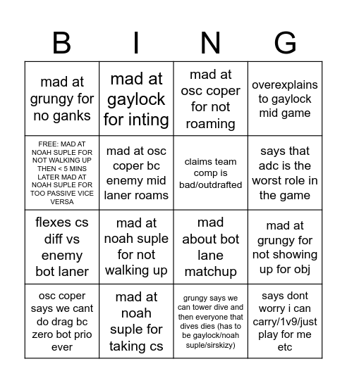 sirskizy clash bingo Card