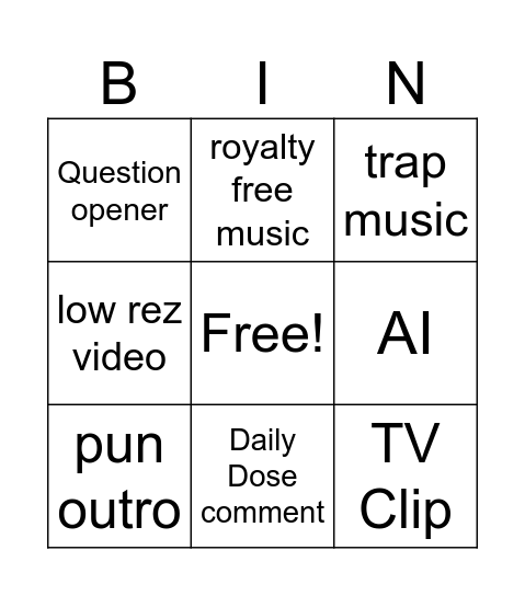 Obi Yodi Bingo Card