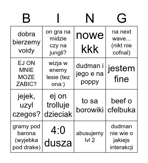 KKK fresh bingo Card